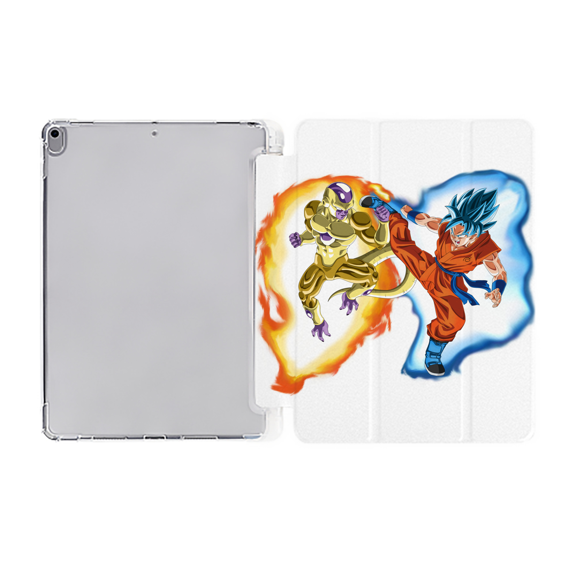 （画像用） ドラゴンボール フリーザ DRAGON BALL Frieza IPad ケース ペン収納付き 三つ折りスタンド PUレザー×シリコン 対応機種9.5/10.5/10.9インチ
